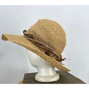 Kathy Jeanne floppy straw hat OS